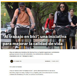 “Al trabajo en bici”, una iniciativa para mejorar la calidad de vida